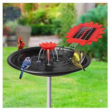 Hpycohome Metal Solar Water Fountain Bird Bath