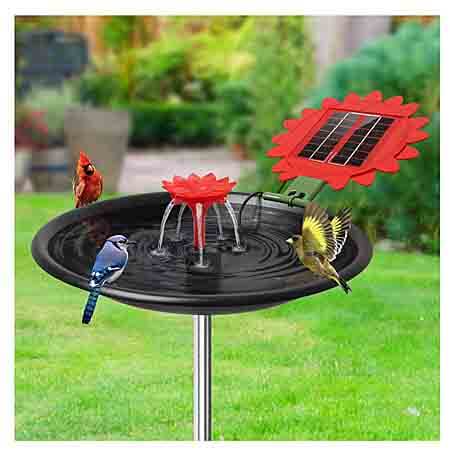 Hpycohome Metal Solar Water Fountain Bird Bath