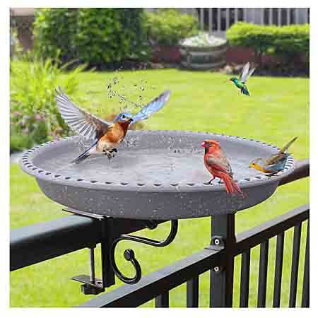 Hpycohome Birdbath for Deck Mount Hpycohome Birdbath for Deck Mount