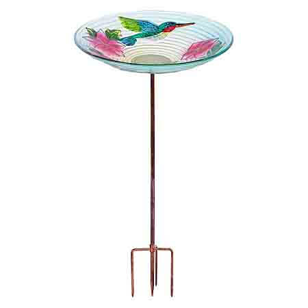 MUMTOP Glass Bird Bath