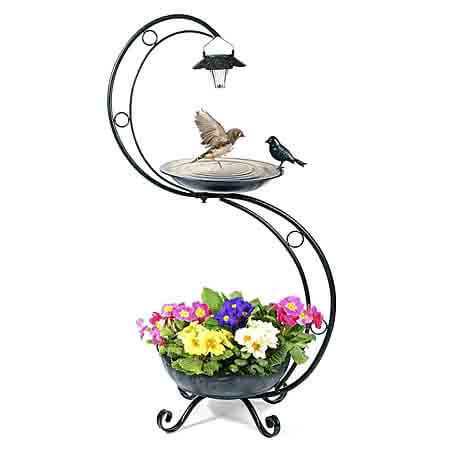 YANZ Solar Bird Bath Planter